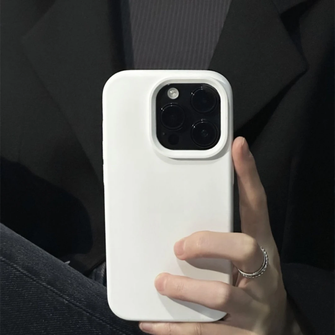 纯白色适用苹果15Promax手机壳iPhone14Pro液态硅胶13/12防摔11