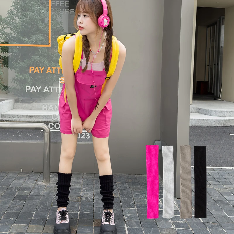 多巴胺袜子秋冬纯色针织JK袜套堆堆袜腿套小腿中筒袜女搭配小皮鞋