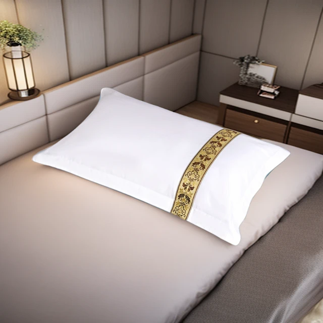酒店枕套专用全棉五星级宾馆客房纯白枕头套定制白色纯棉一对装用