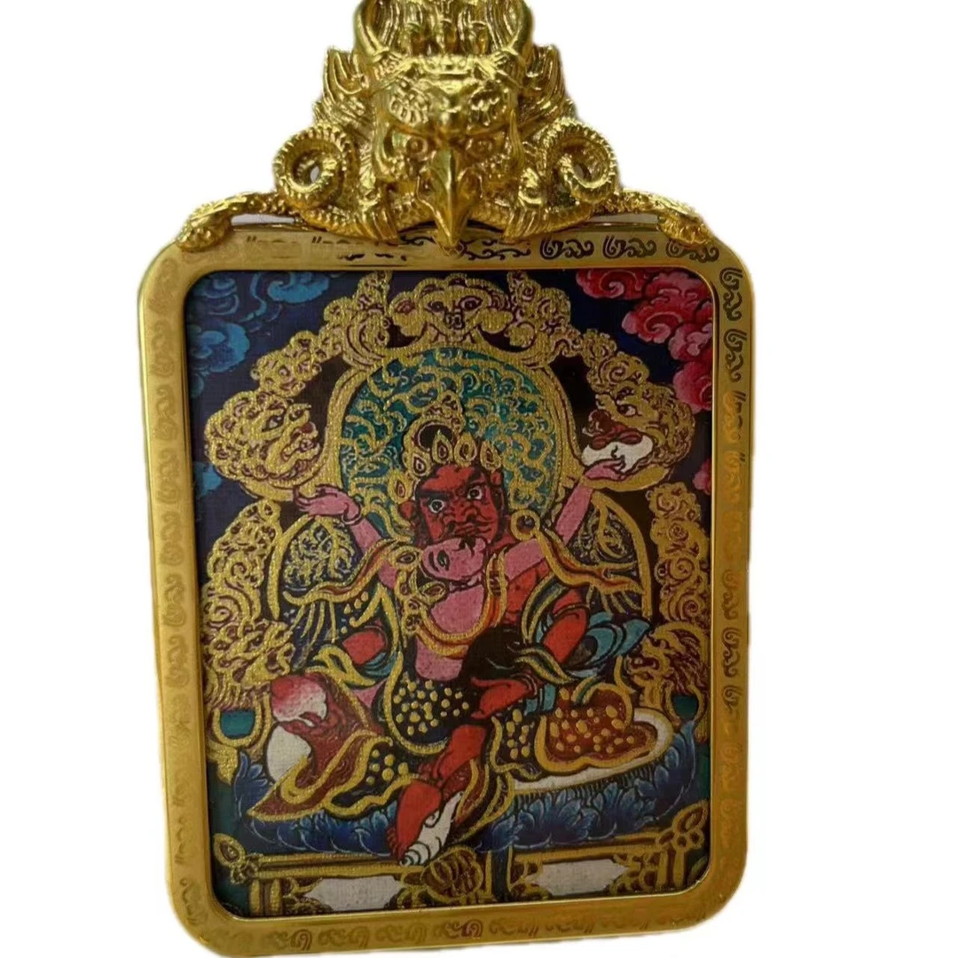 福缘斋 唐卡 民族风 五路财神  彩唐画风 随身佩戴款式艺术手工