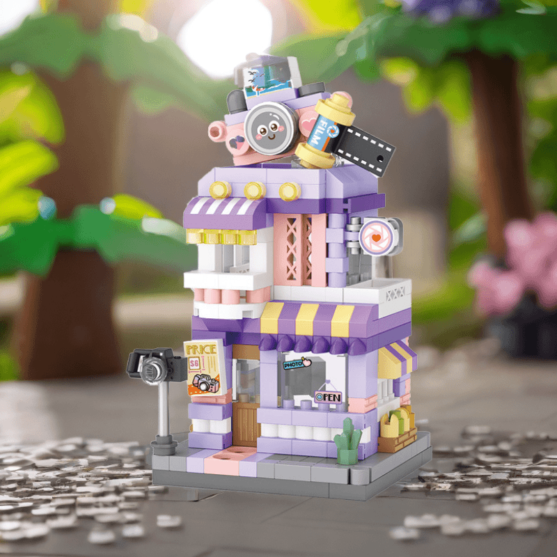 LOZ积木微颗粒迷你街景玩具摆件男女生生日礼物拼装模型七夕礼品