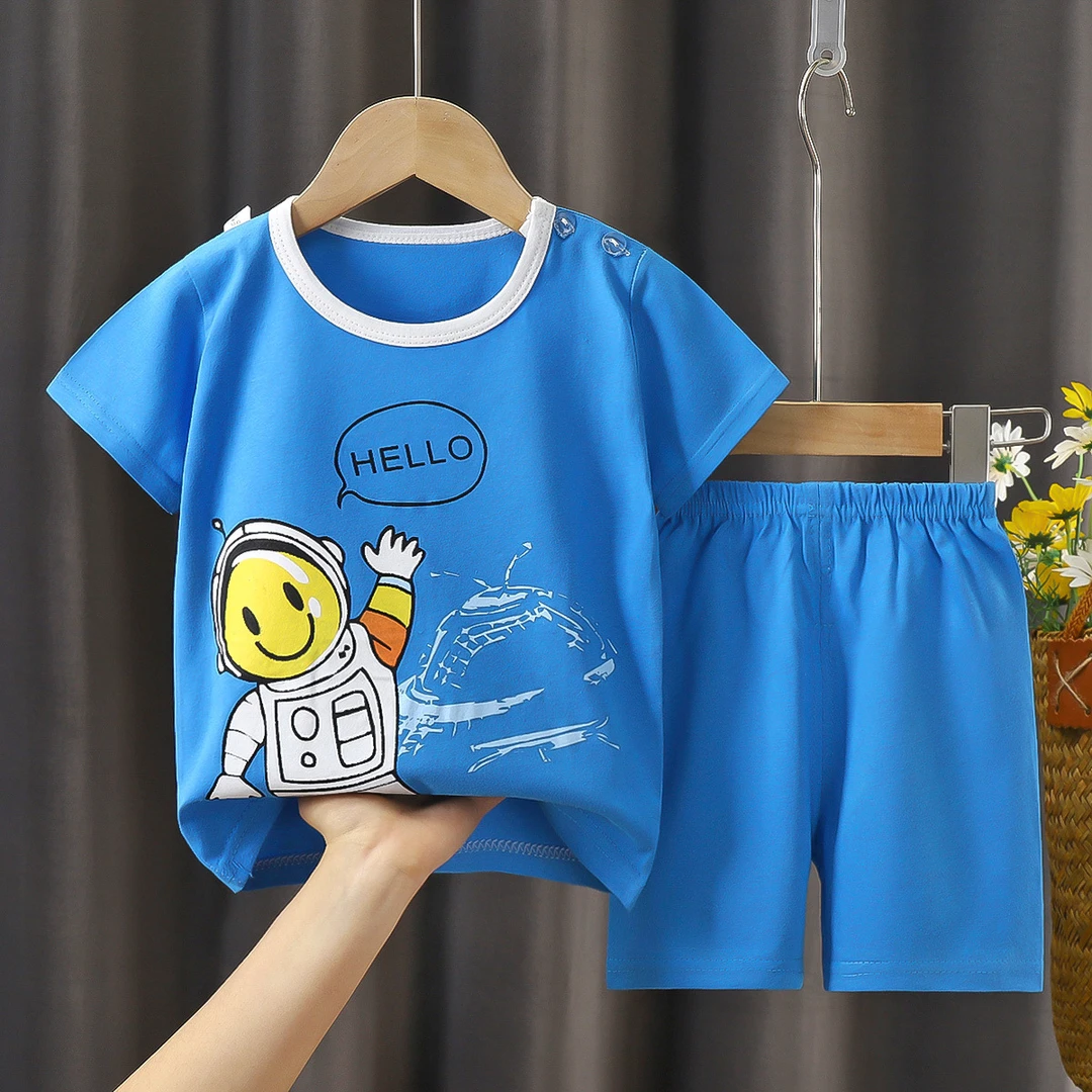 2024新款帅气小男孩夏季短袖套装韩系休闲洋气薄款痞帅潮牌男童装
