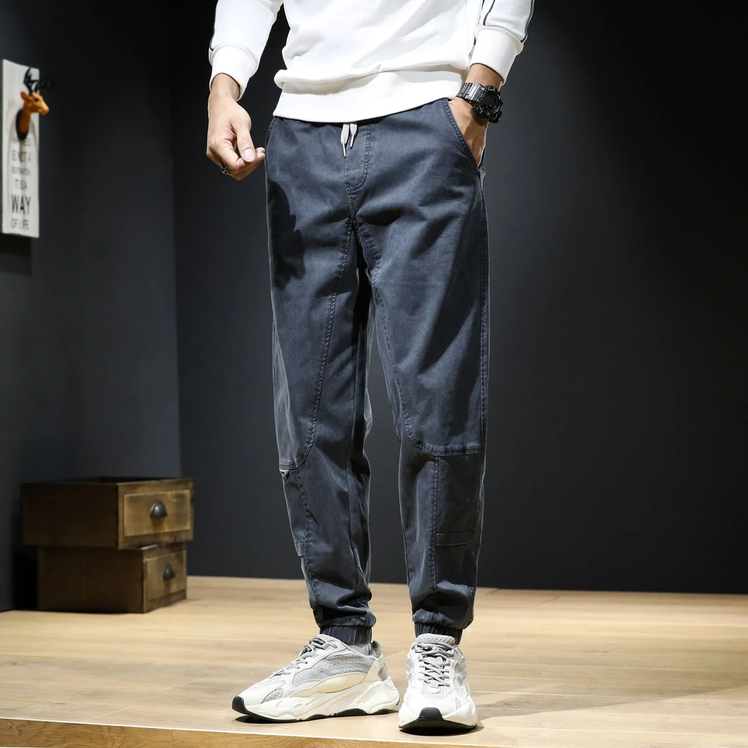 802春秋款复古百搭潮流休闲裤男女同款弹力男士潮流百搭简约