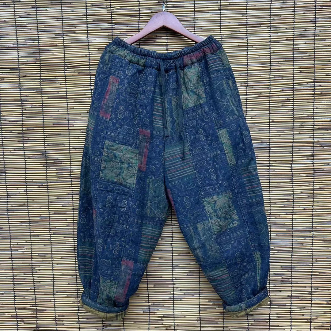 HY    8990拼色印花棉裤