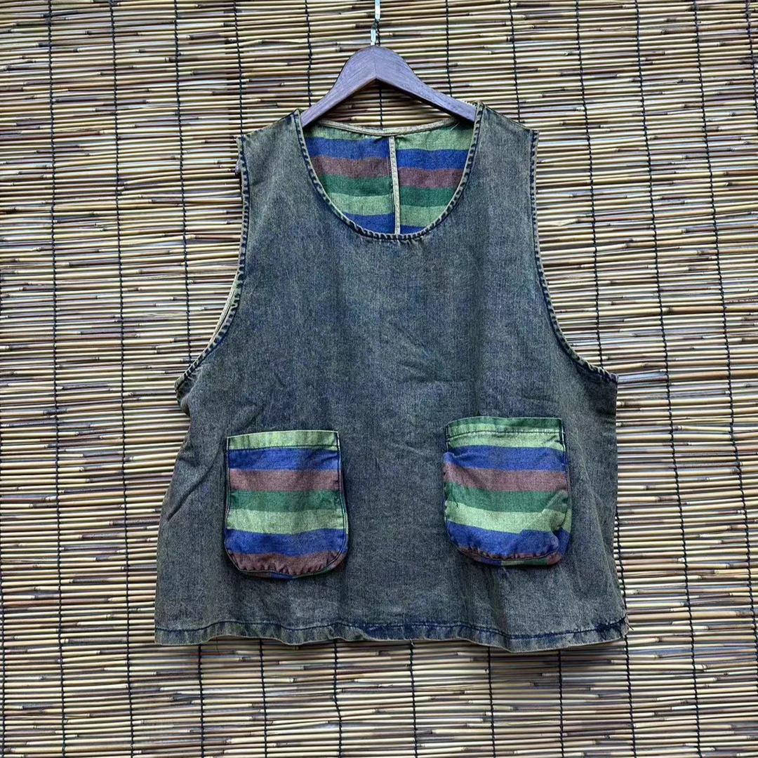 HY     彩色口袋牛仔马夹