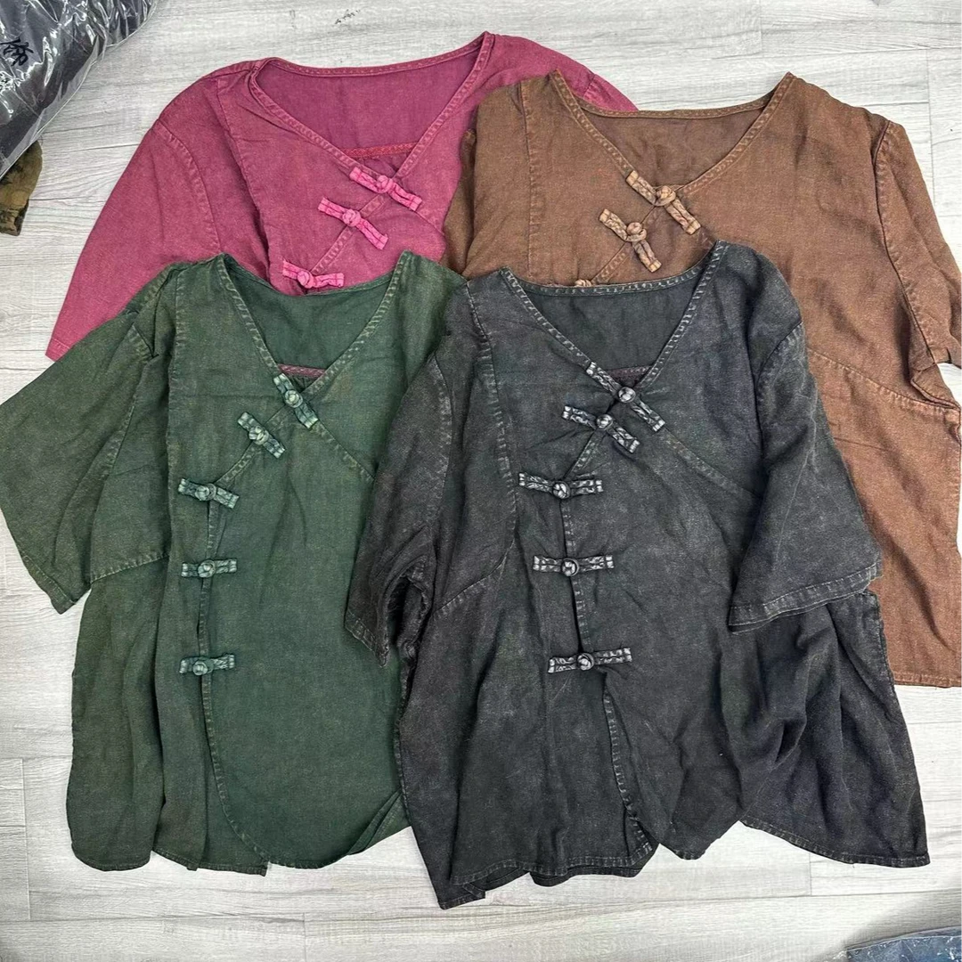 HY    斜盘扣亚麻上衣