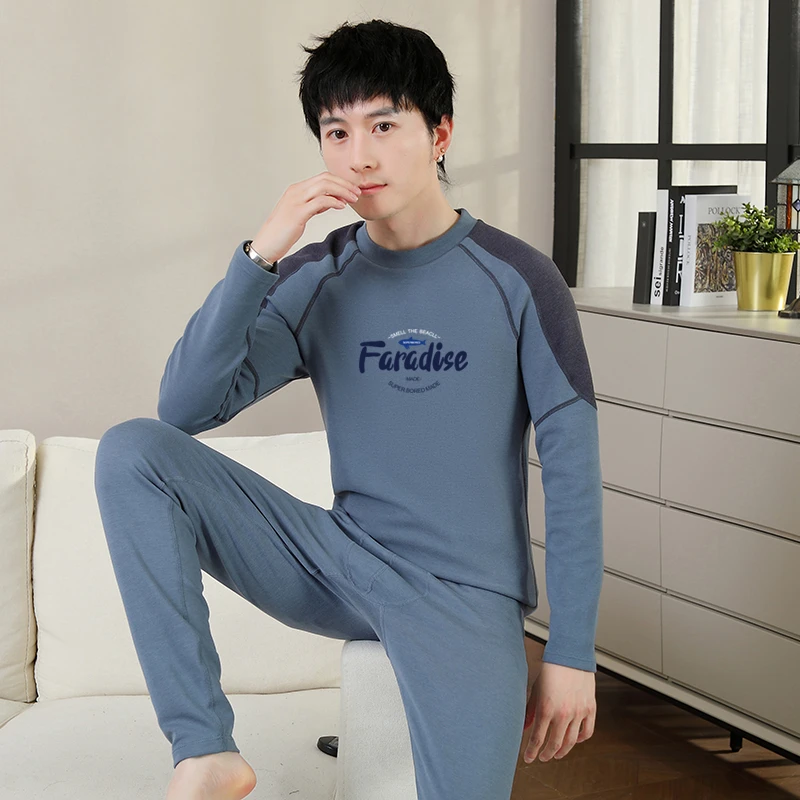 保暖内衣男款德绒套装青少年秋冬季圆领贴身发热大童男士秋衣秋裤