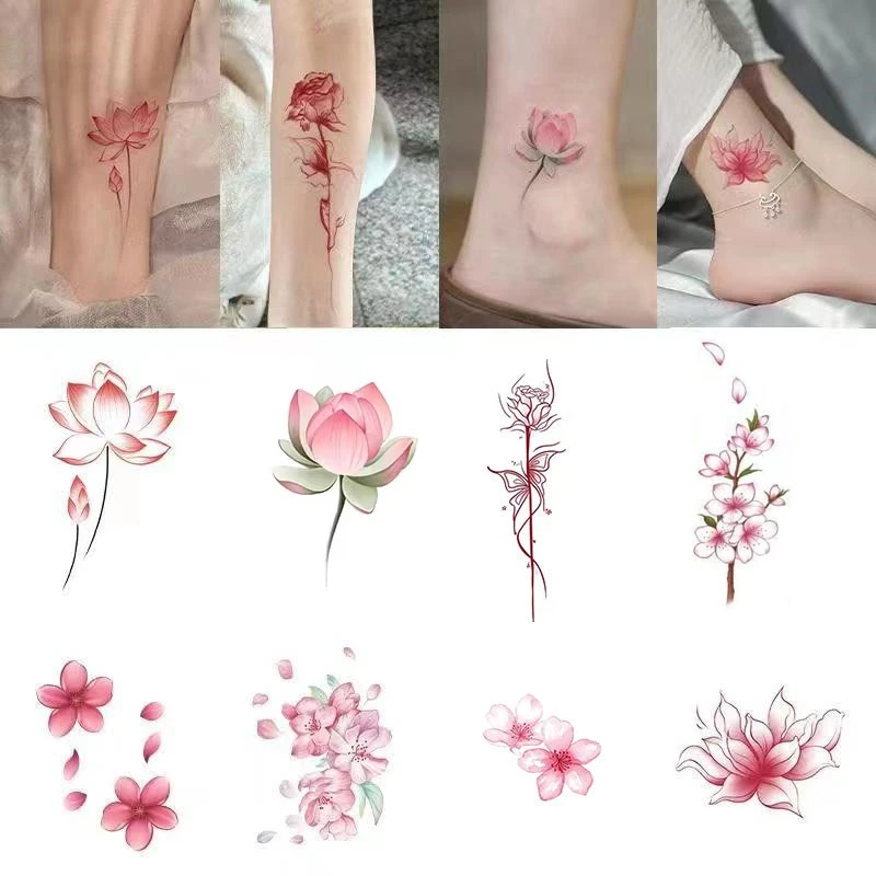 纹身贴防水女持久仿真脚踝手腕性感唯美花朵贴纸小清新不反光可洗