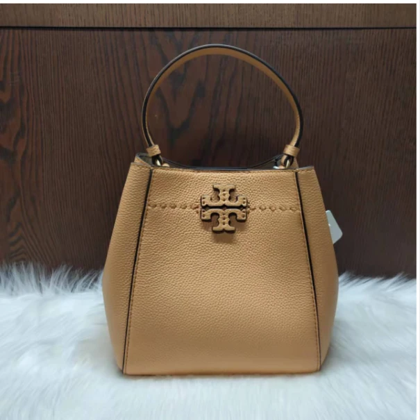 全新未使用 TORY BURCH/汤丽柏琦 专柜经典小号变形水桶包