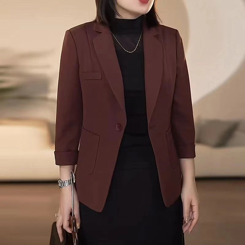 高级气质西装外套春秋女装休闲宽松妈妈洋气时尚显白百搭西服A85