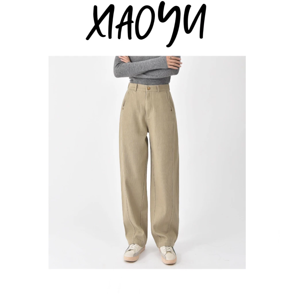 15516【麻感休闲裤】S订单设计师款高级感肌理感直筒休闲裤百搭