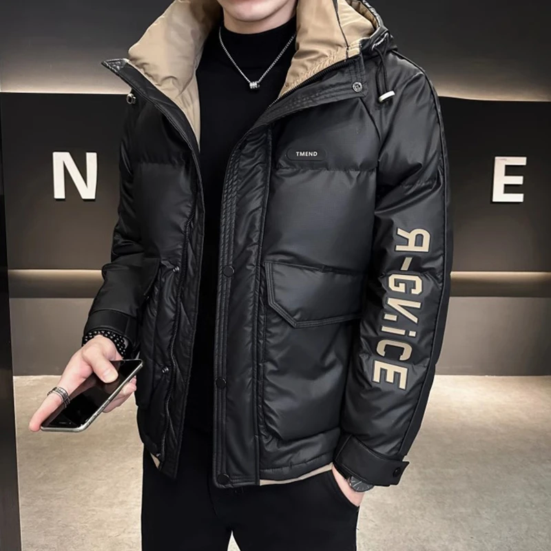 高贵上档次男装冬款外套潮牌男士连帽羽绒衣保暖加厚男款羽绒服男