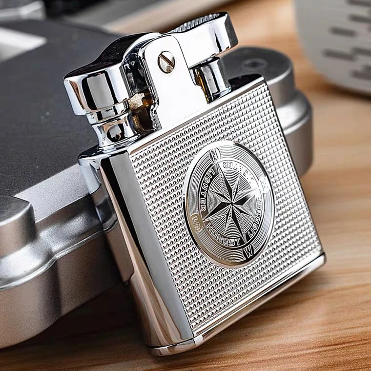 复古怀旧火石砂轮工艺金属点烟器送长辈男士潮流颜值超高精美礼品
