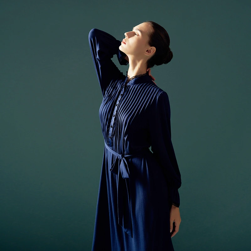 CA BRIDA【优雅巴黎】轻奢气质睡裙 长袖裙子 优雅高级L1004