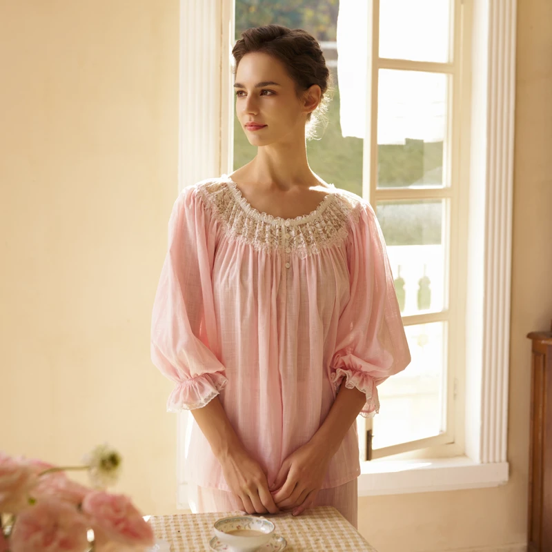 CA BRIDA【夏日午后】轻奢睡衣 舒适蕾丝 宽松长款家居服O103