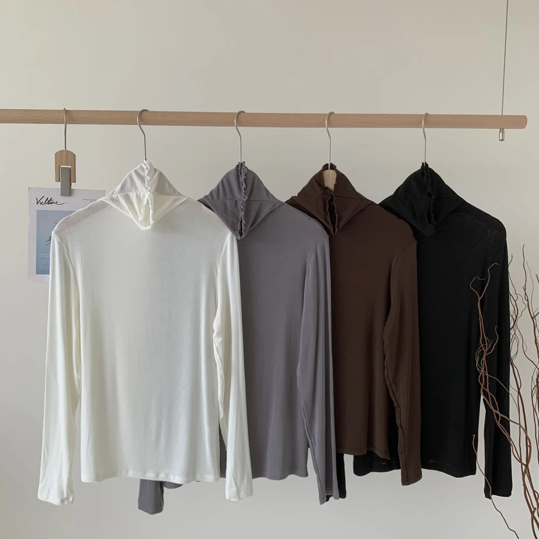 【月月自营】莫代尔羊毛T恤春游出行衣服高质感网红洋气炸街女装A34