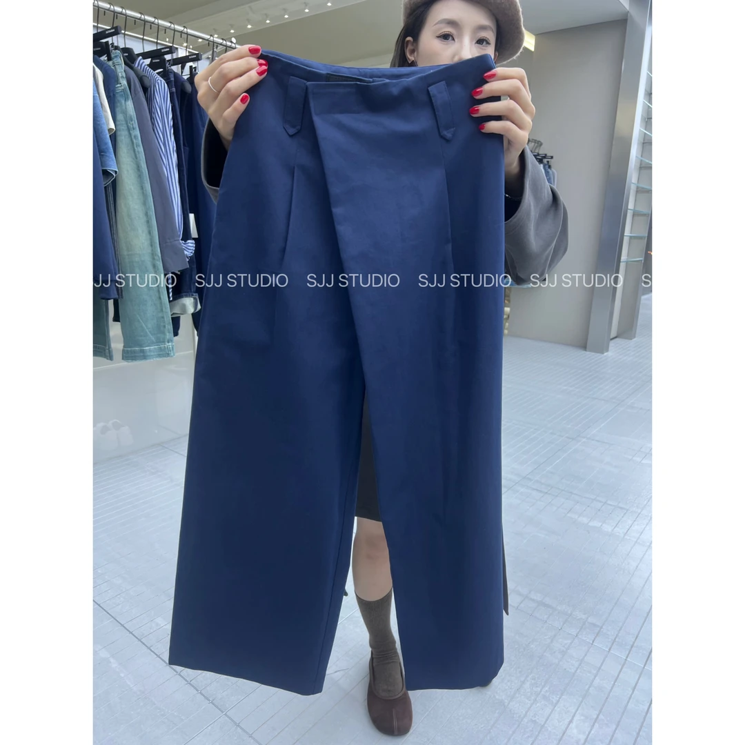 【娇娇私服订制】秋冬新款时尚魔术贴高腰宽松直筒裤92402#