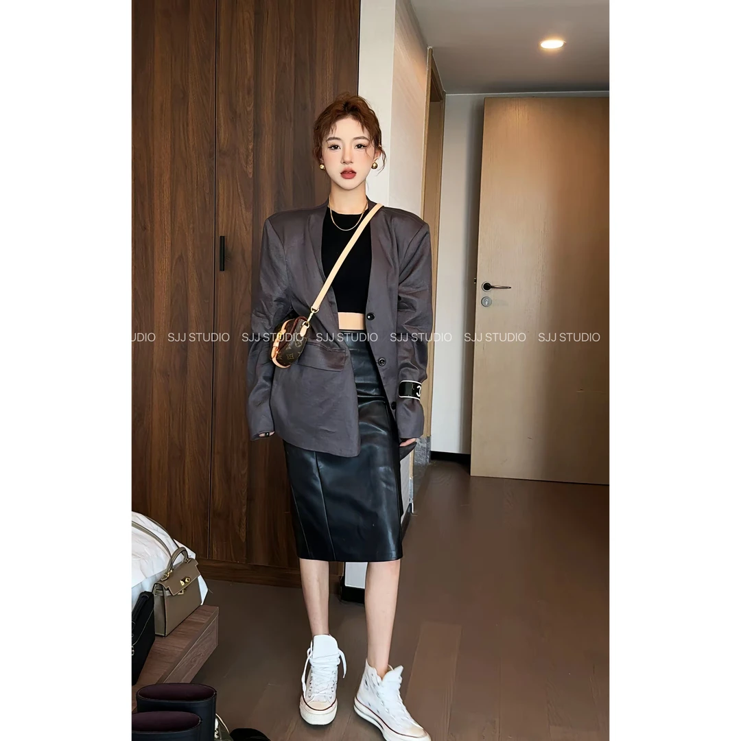 【娇娇私服订制】秋上新款休闲宽松西装式外套82108#