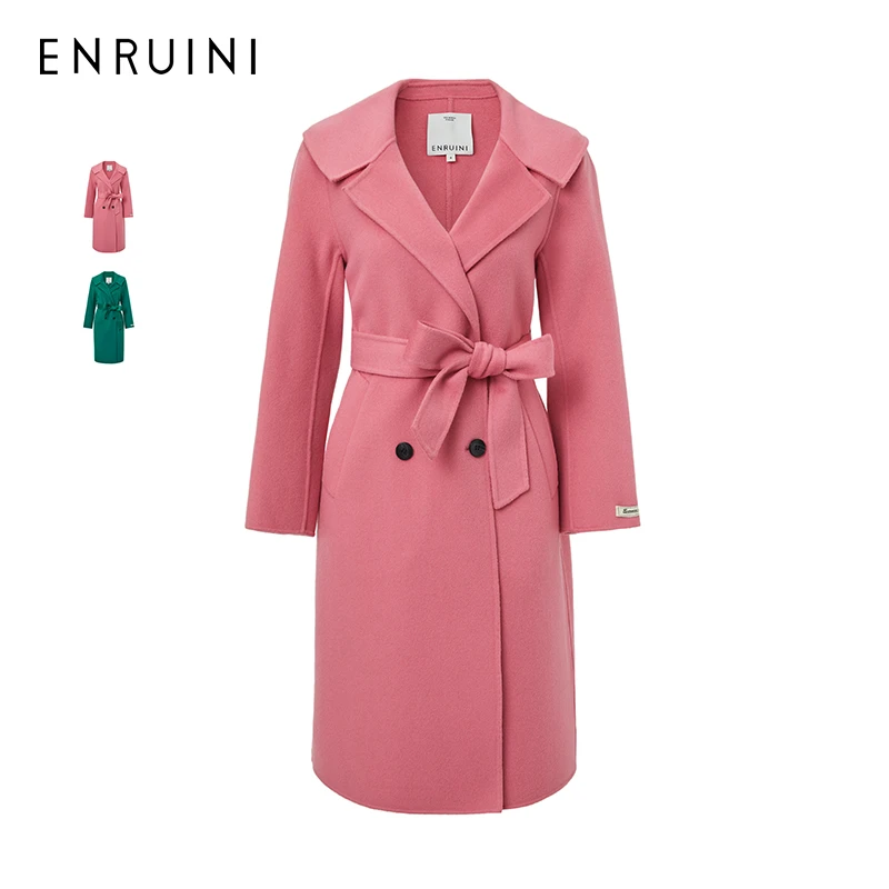 恩瑞妮2025双面呢百搭新款长款气质大衣EQDOOC863