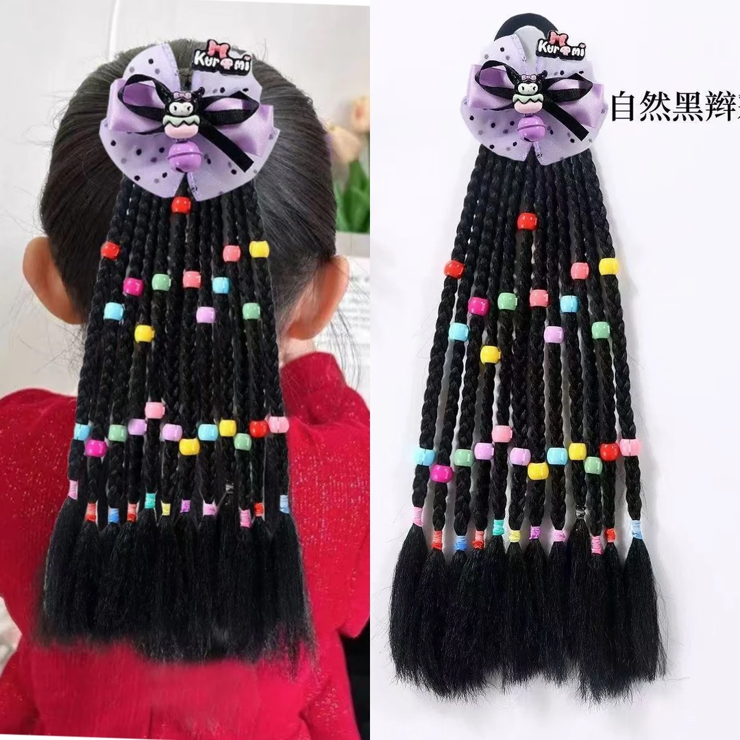 小女孩辫子马尾30厘米可爱库洛米蝴蝶结洋气民间工艺公主辨发饰