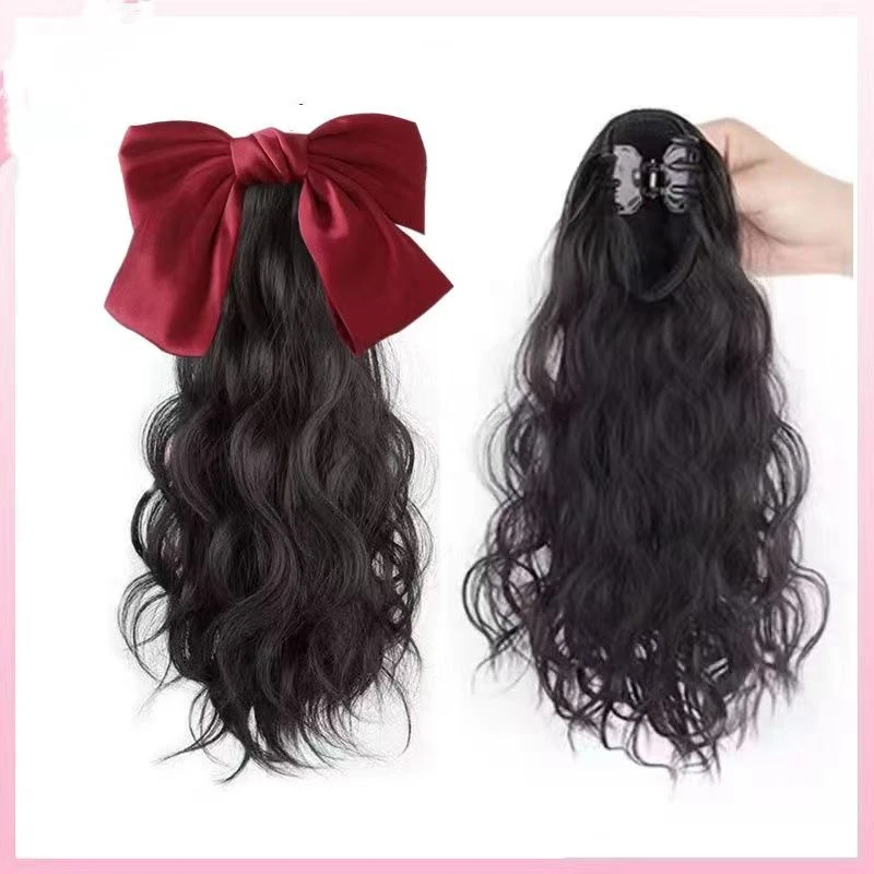 亲子同款假发粘贴小抓夹芭比卷35厘米减龄时尚逼真自然羊毛卷马尾