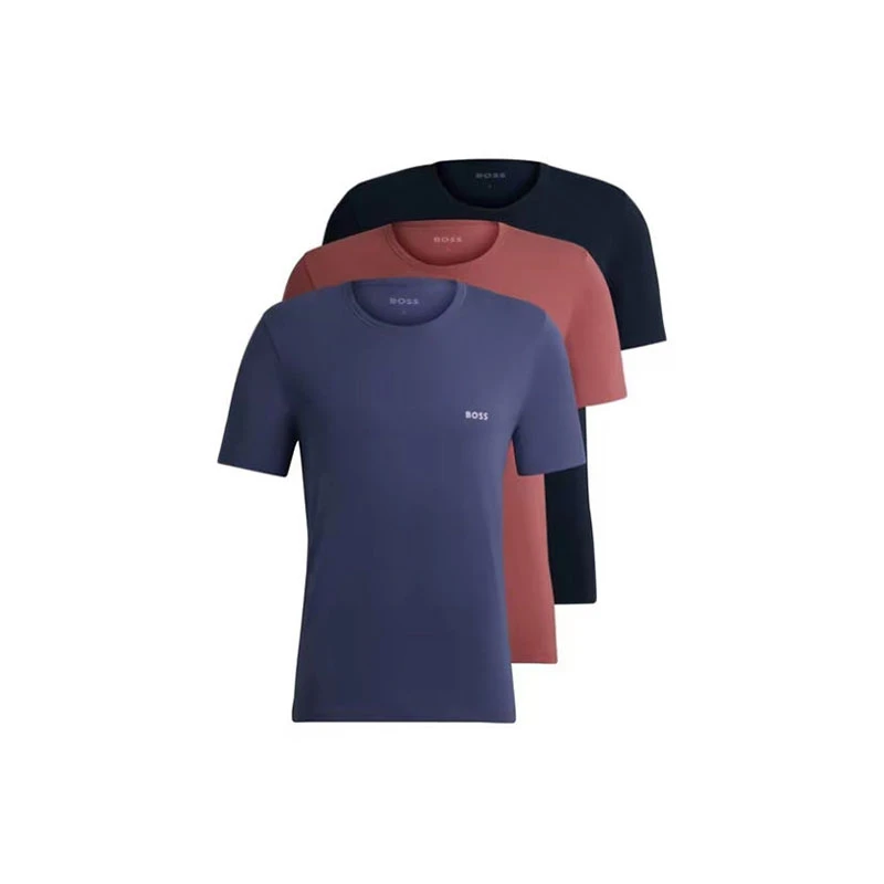 HugoBoss/雨果博斯Logo字母印花圆领短袖T恤三件套