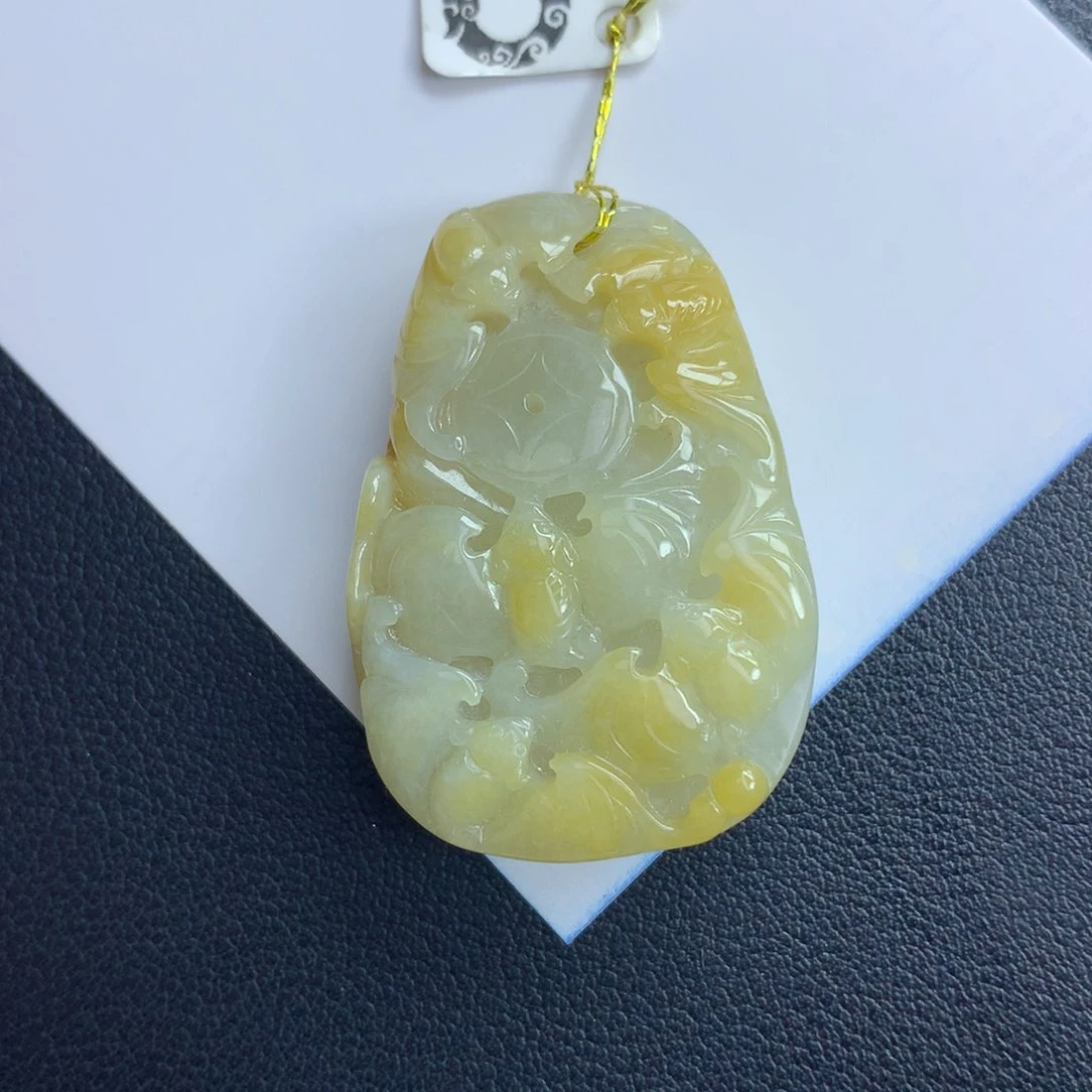 翡翠颈饰未镶嵌五福临门