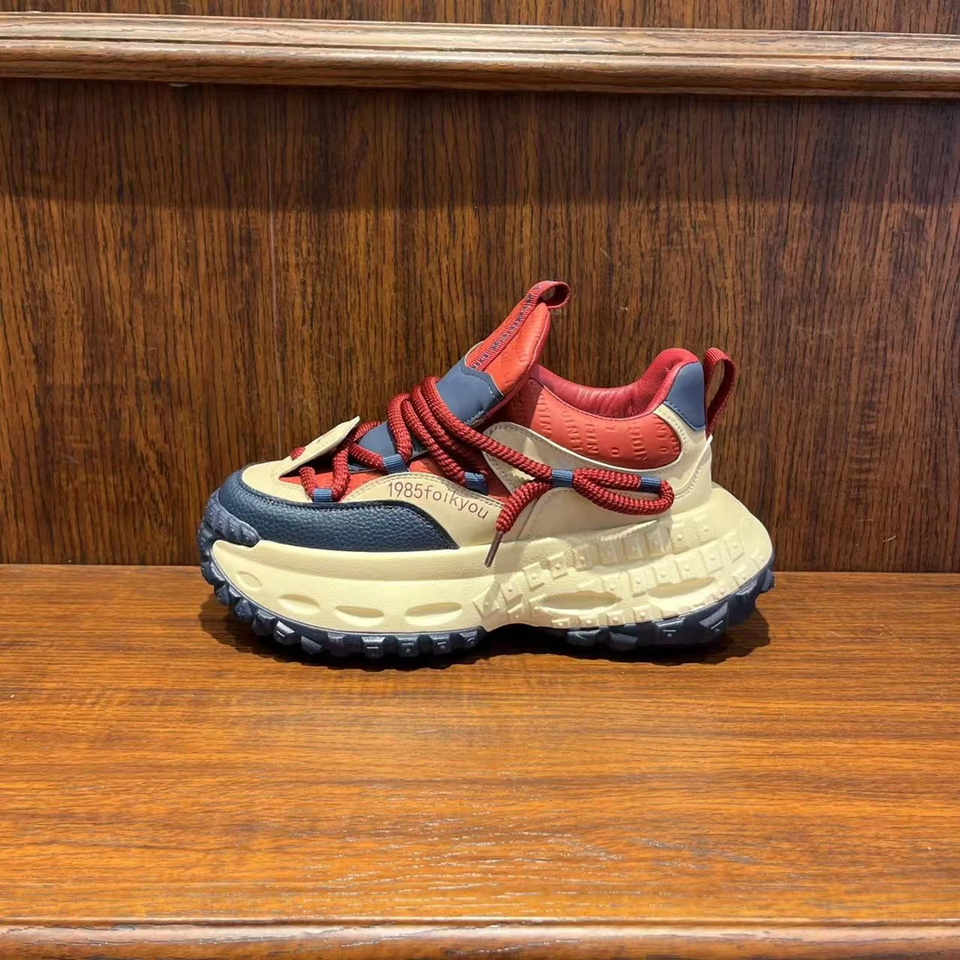 2024秋冬季新款男士时尚拼色厚底老爹鞋百搭舒适增高个性潮流鞋子