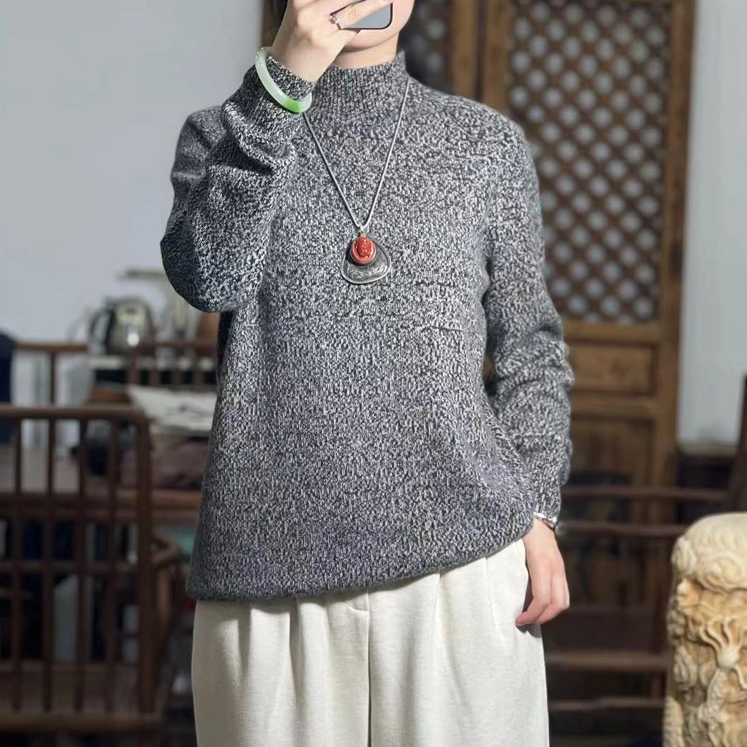 『浅汐』女款无缝一体时尚休闲百搭显瘦针织保暖高领山羊绒（MTT777）