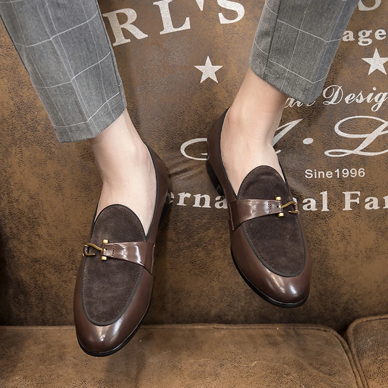 1669-2真皮皮鞋男士休闲复古时尚潮流夏季百搭软底商务英风乐福鞋