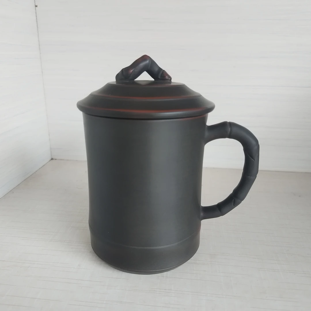 坭兴陶素颜办公水杯  容量580cc左右  黑古铜色