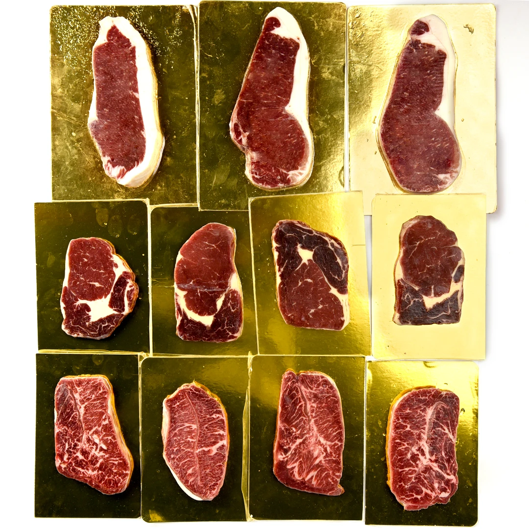 澳洲安格斯谷饲原切经典牛排组合西冷+眼肉+板腱1公斤