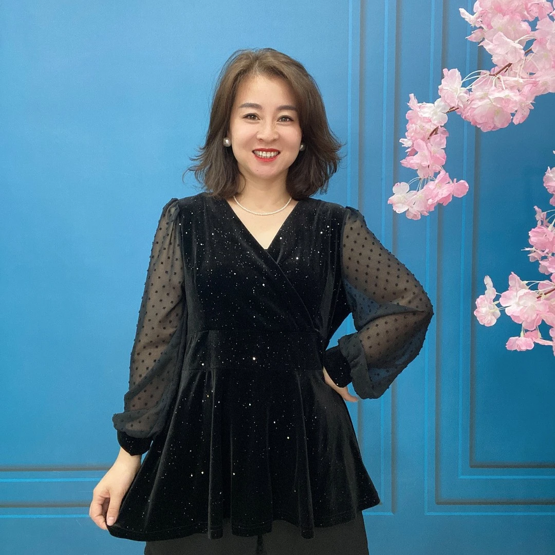 8846微胖mm满天星拼接显瘦时尚气质丝绒小衫大码女装上衣