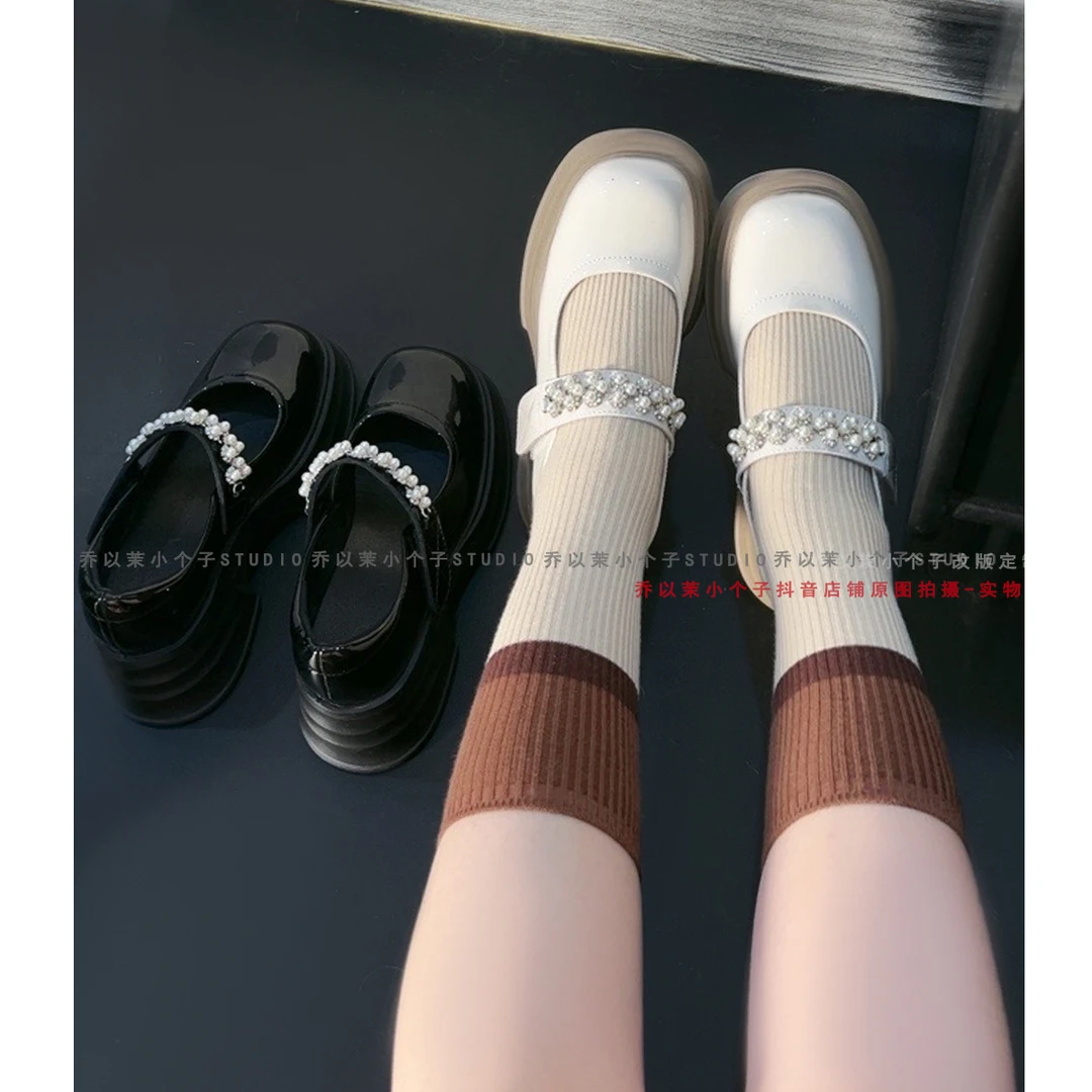 【QYM】小个子长腿玛丽珍高跟鞋单鞋皮鞋复古气质小香风显瘦女鞋