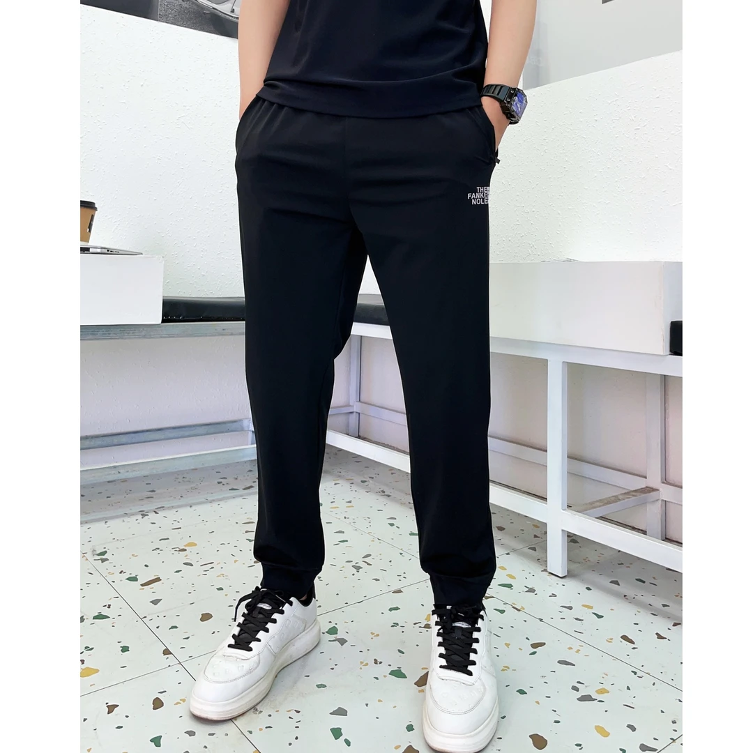 九分速干裤夏季运动休闲裤弹力薄款透气男士宽松高弹户外冰丝裤