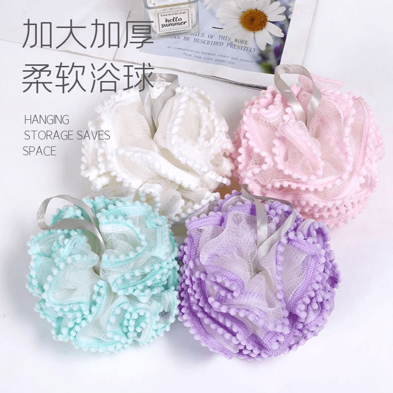 沐浴花球新款大号不散花耐用超柔软高档沐浴球搓澡起泡网洗澡专用