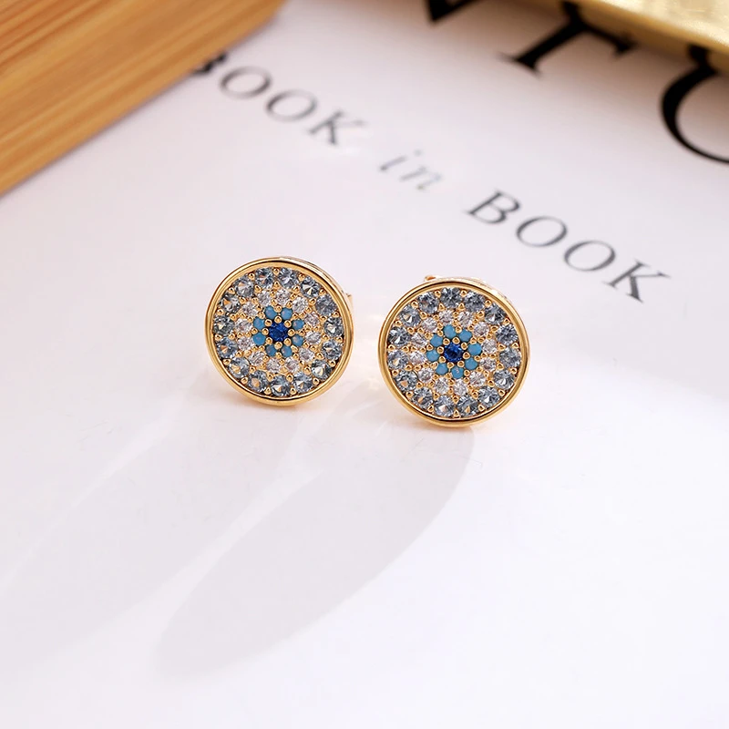 合金耳饰 1512 美★【恶魔之眼·KATE凯特】高版本欧美真金电镀银针