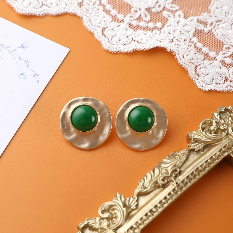 铜合金耳饰 711 西★【mangoo曼哥宫庭】 Vintage中古女王轻奢银针