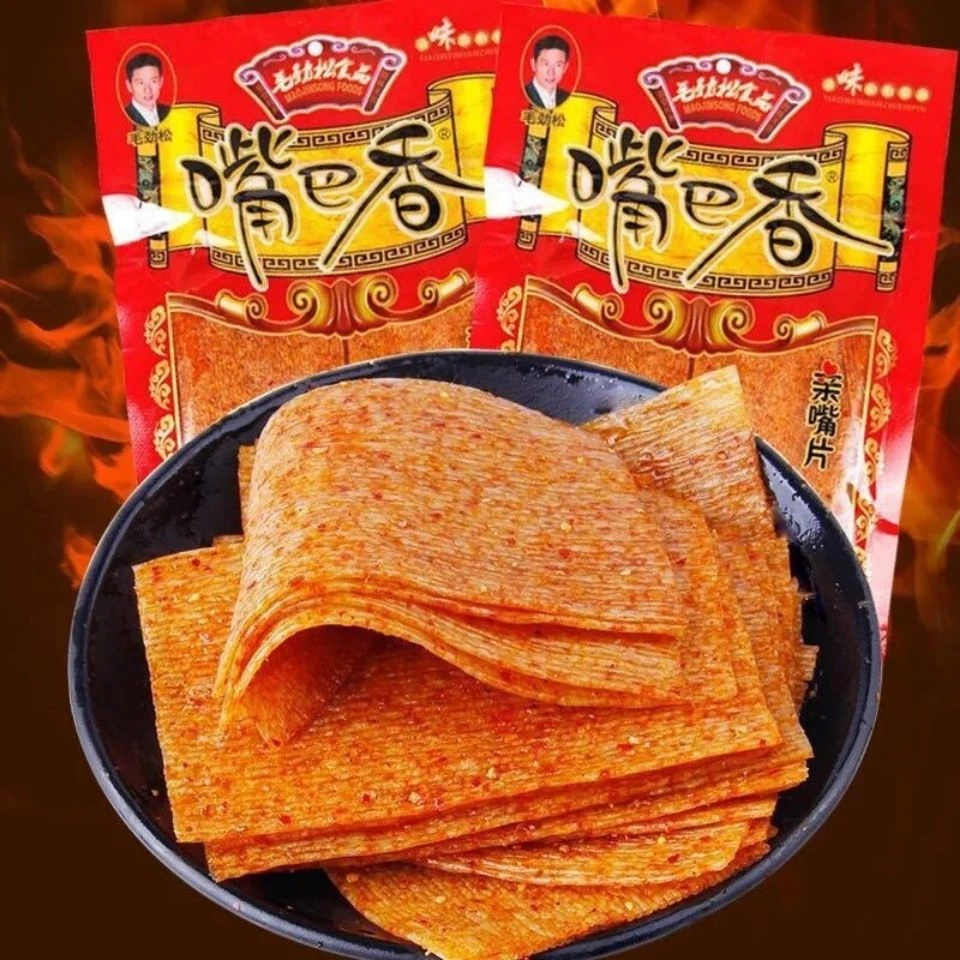 毛劲松嘴巴香大辣片亲嘴片辣条大包装儿时小吃解