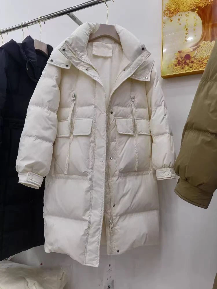 【XBY 8813】中长款百搭女士简约宽松潮流防寒外套