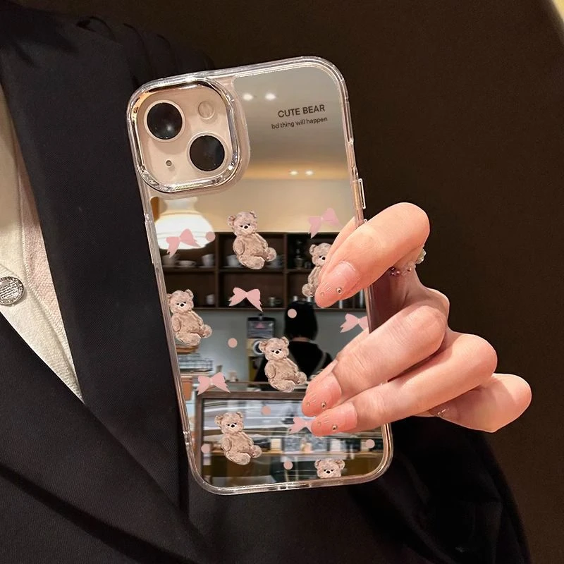 适用苹果14promax手机壳镜面新款iPhone15的套女全包高级感xsmax