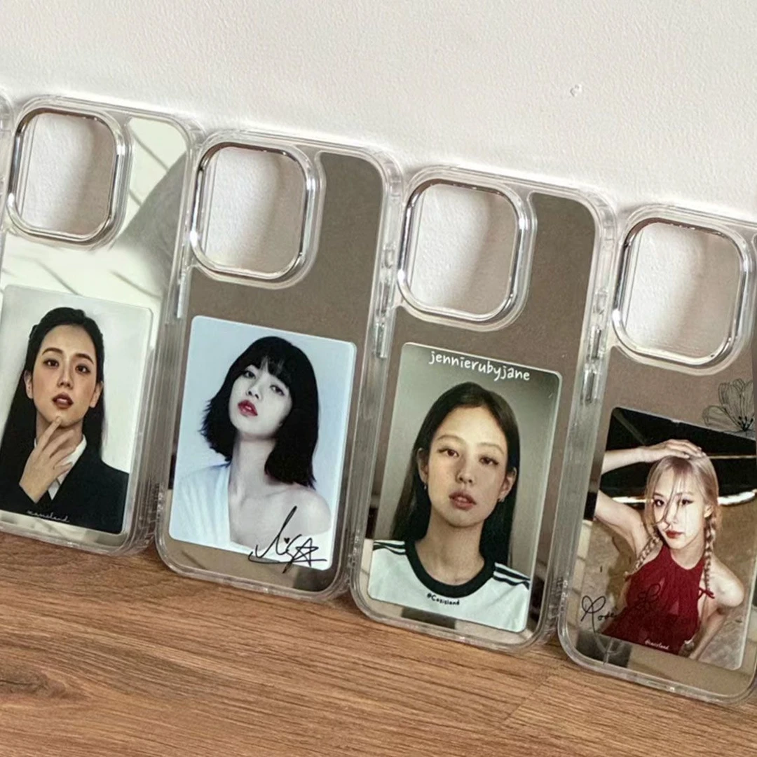 小众ins镜面Jennie适用苹果15promax手机壳创意14pro潮酷13镜子12