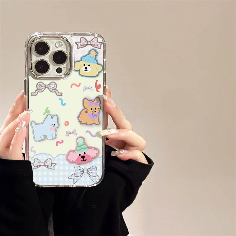 卡通小熊适用苹果15Promax手机壳iPhone14电镀13软硅胶12高级11