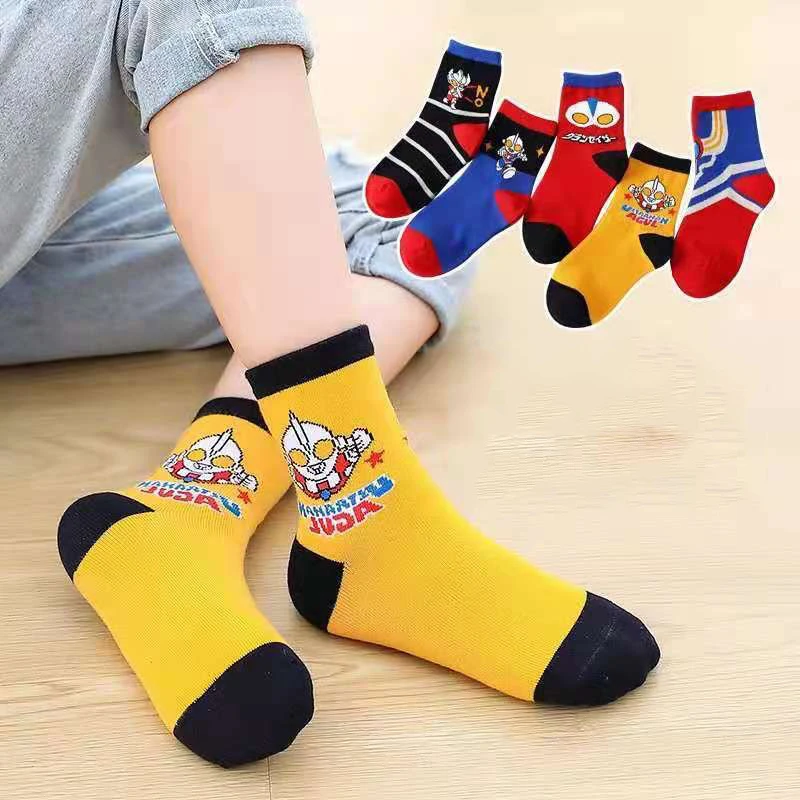 儿童袜子春秋薄款中筒中大童男童女童卡通棉袜透气冬季中筒袜潮
