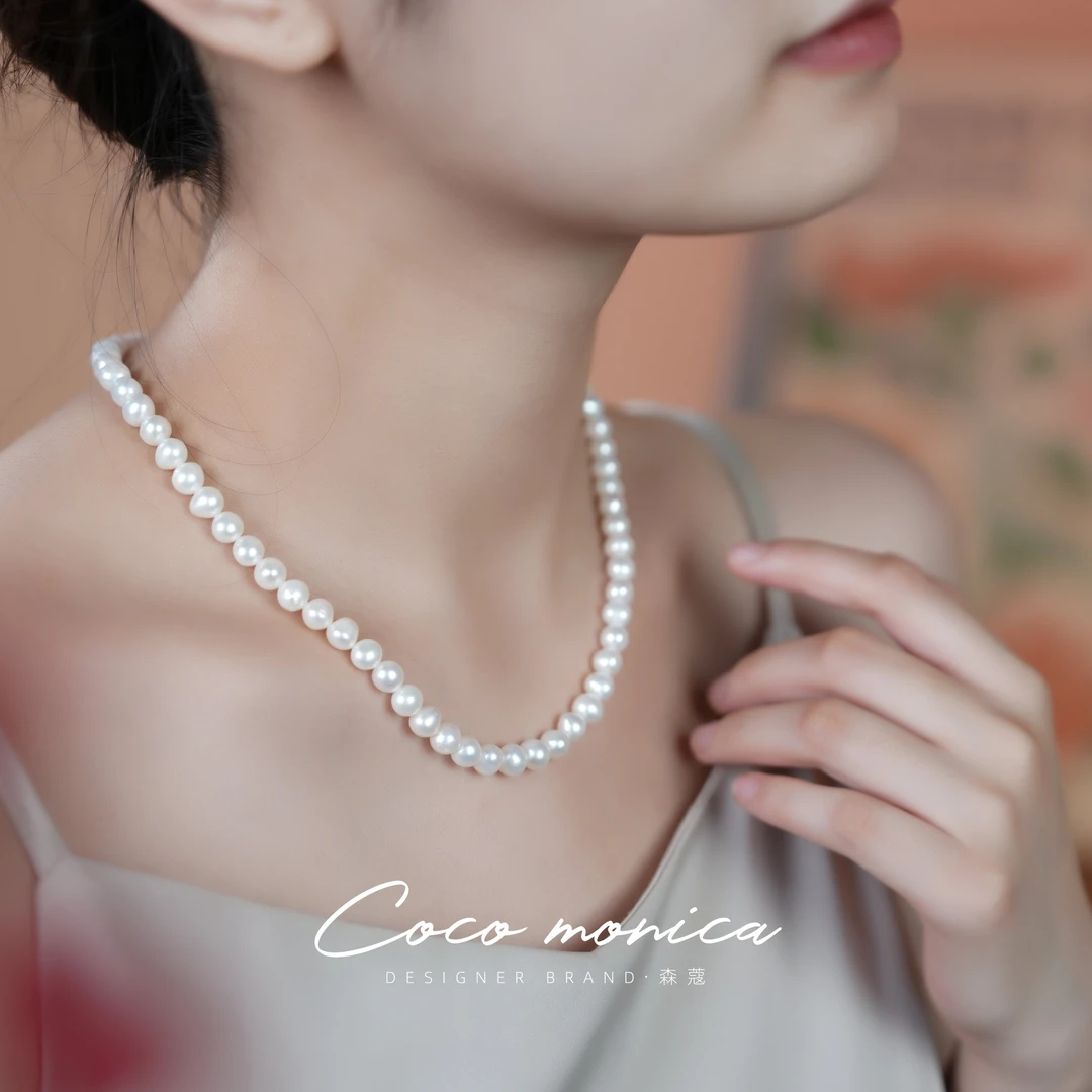 【小霞珠宝】925银ZX179天然时尚百搭气质小众淡水珍珠项链