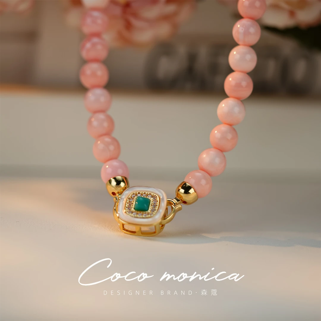 铜合金贝壳项链 【小霞珠宝】气质轻奢百搭女士复古小众WA704