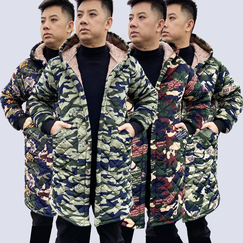 (中长)冬季罩衣中长款工作服防污男围裙外套加厚加绒保暖成人大褂
