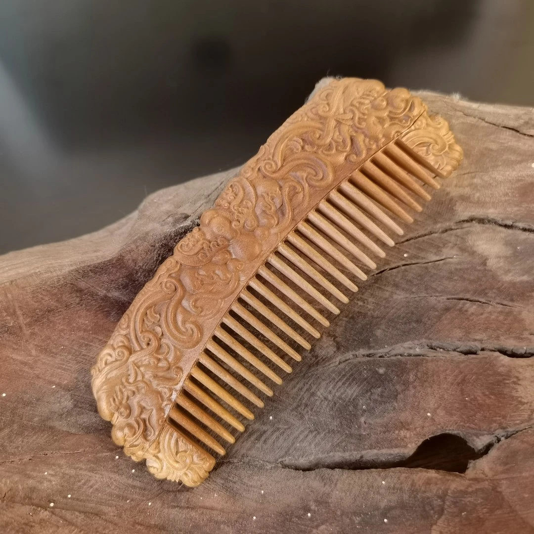 展羽 老山檀木梳子 龙纹款