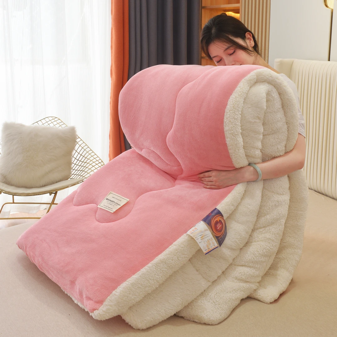 加厚保暖牛奶绒冬被芯双面加绒羊羔绒春秋被子单人绒被宿舍棉被褥