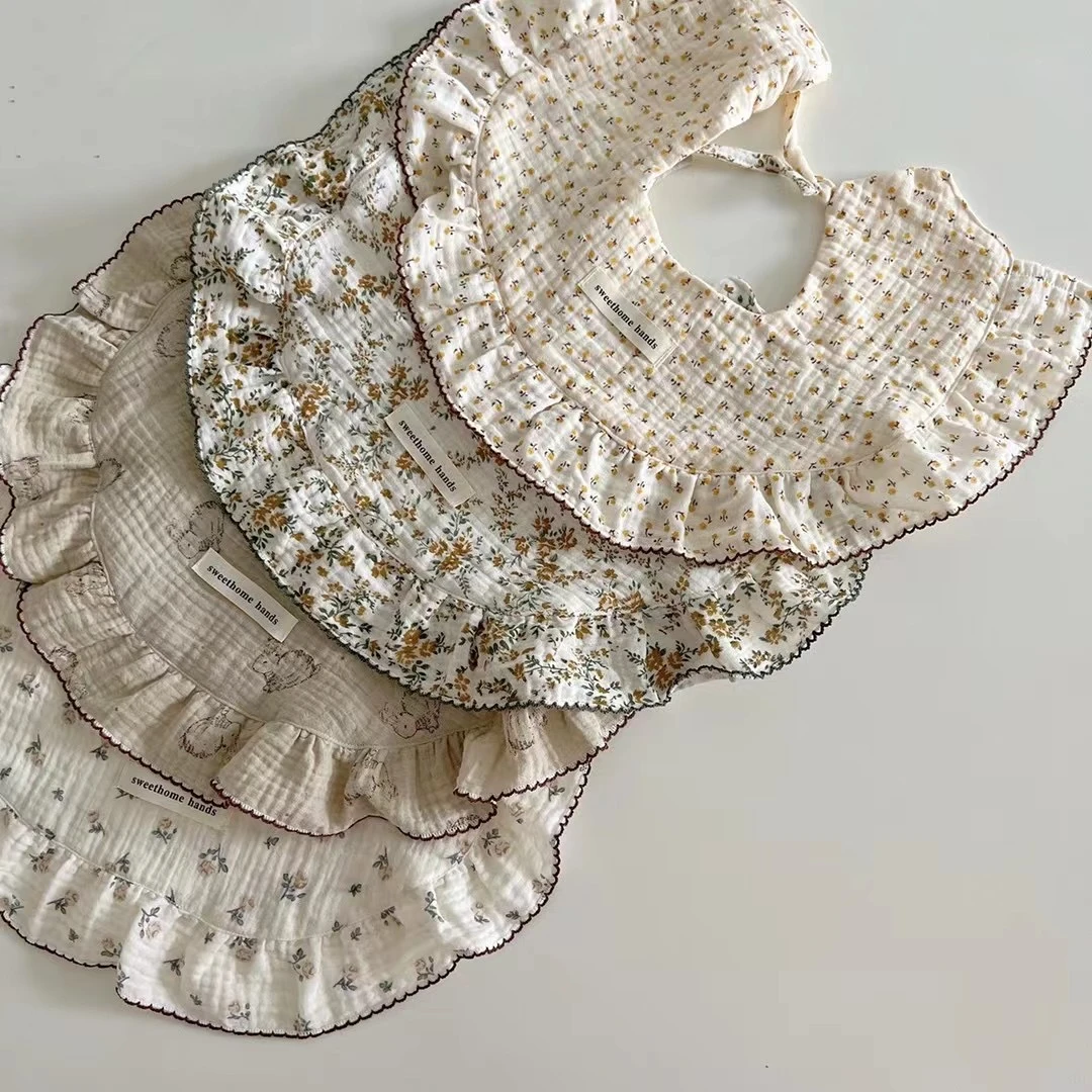 失眠小屋 小富婆系列 A类花边口水巾 软糯颜值高 婴儿木耳边可爱